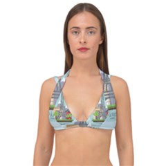 Paris-france-french-europe-travel Double Strap Halter Bikini Top by Sudhe