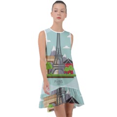 Paris-france-french-europe-travel Frill Swing Dress by Sudhe