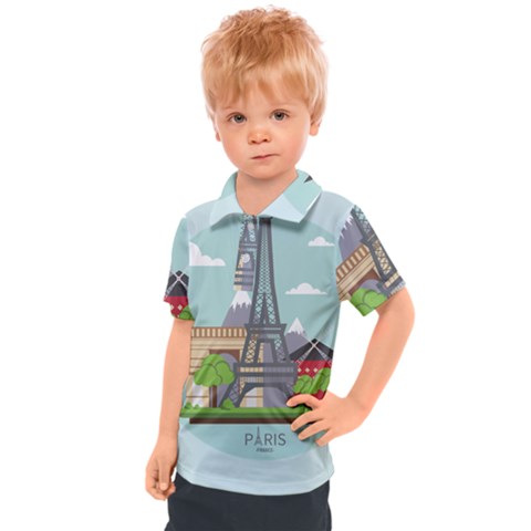 Paris-france-french-europe-travel Kids  Polo Tee by Sudhe