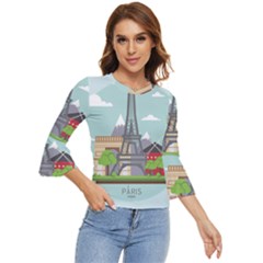 Paris-france-french-europe-travel Bell Sleeve Top