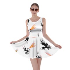 Dragon-phoenix-fire-bird-ancient Skater Dress by Sudhe