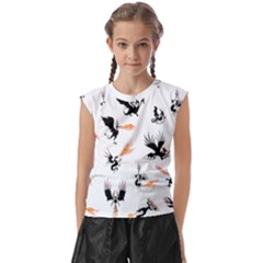 Dragon-phoenix-fire-bird-ancient Kids  Raglan Cap Sleeve Tee