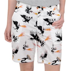 Dragon-phoenix-fire-bird-ancient Pocket Shorts by Sudhe