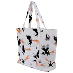 Dragon-phoenix-fire-bird-ancient Zip Up Canvas Bag by Sudhe