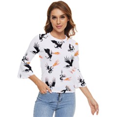 Dragon-phoenix-fire-bird-ancient Bell Sleeve Top