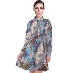 Tribal Pop Long Sleeve Chiffon Shirt Dress by MRNStudios