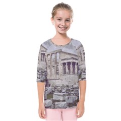 Erechtheum Temple, Athens, Greece Kids  Quarter Sleeve Raglan Tee