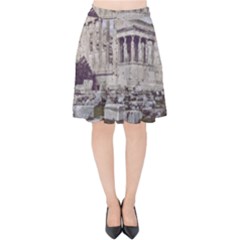 Erechtheum Temple, Athens, Greece Velvet High Waist Skirt