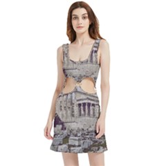 Erechtheum Temple, Athens, Greece Velvet Cutout Dress