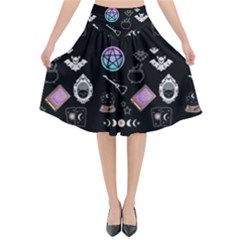 Pastel Goth Witch Flared Midi Skirt by NerdySparkleGoth