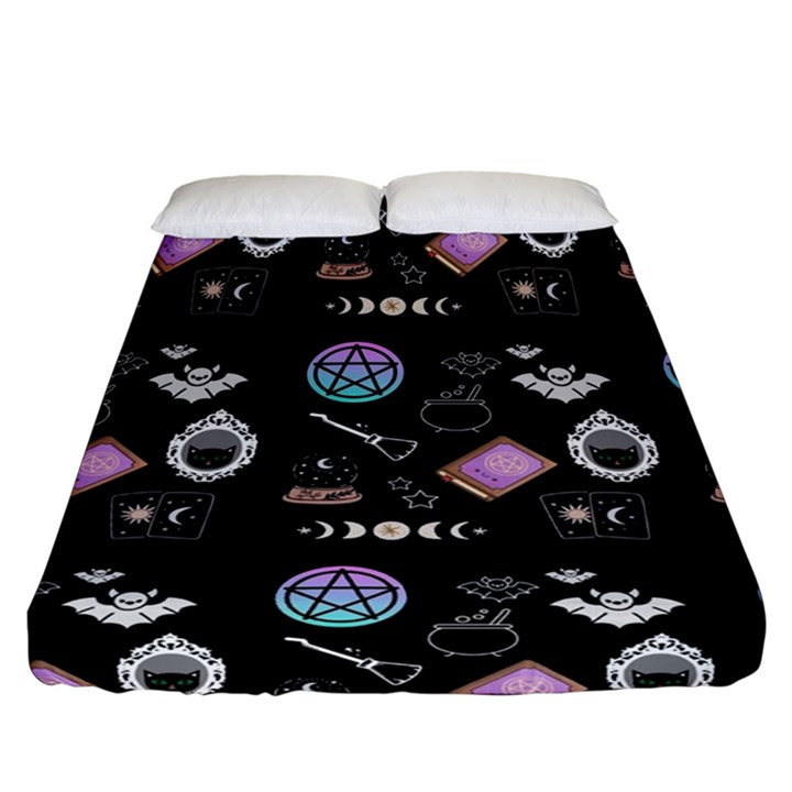 Pastel Goth Witch Fitted Sheet (California King Size)