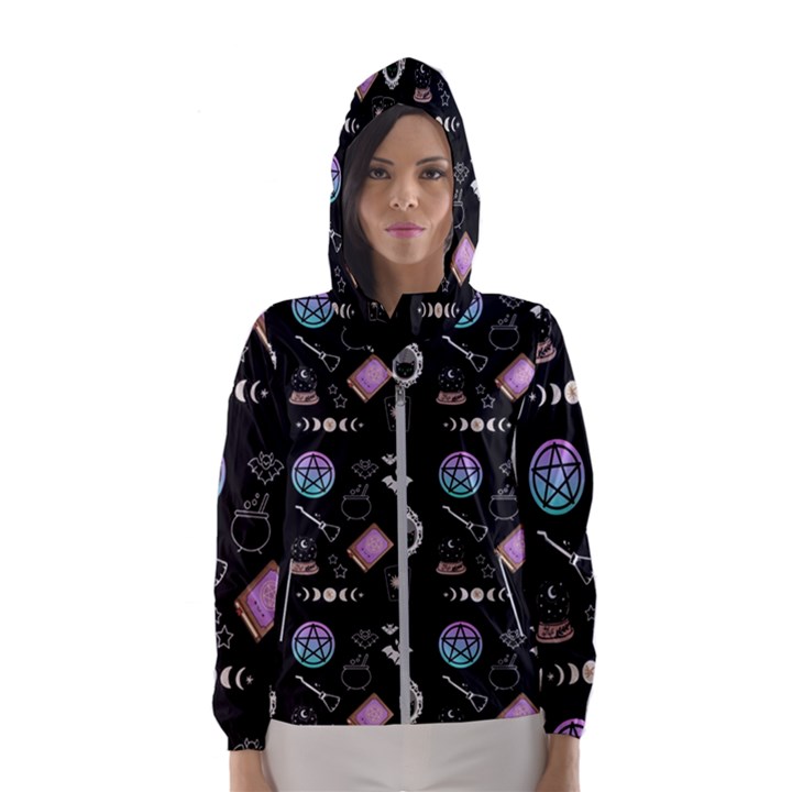 Pastel Goth Witch Women s Hooded Windbreaker