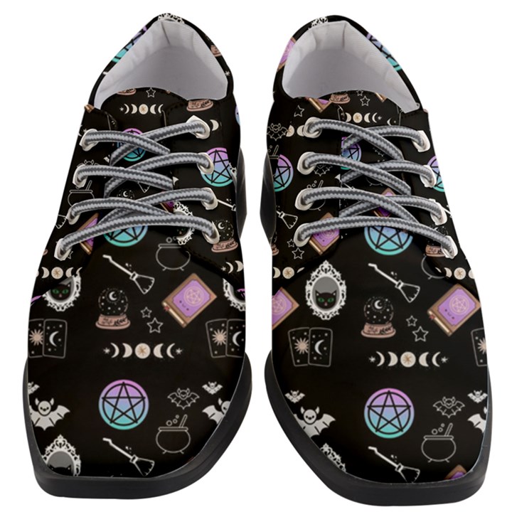 Pastel Goth Witch Women Heeled Oxford Shoes