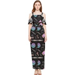 Pastel Goth Witch Draped Sleeveless Chiffon Jumpsuit