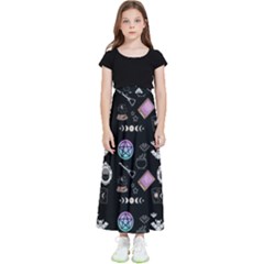 Pastel Goth Witch Kids  Flared Maxi Skirt