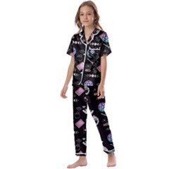 Pastel Goth Witch Kids  Satin Short Sleeve Pajamas Set