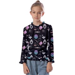 Pastel Goth Witch Kids  Frill Detail Tee