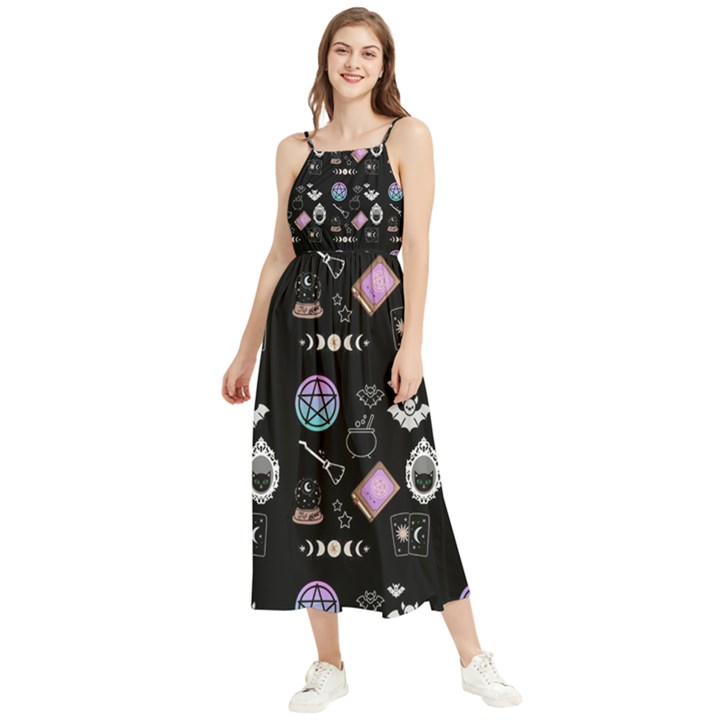 Pastel Goth Witch Boho Sleeveless Summer Dress