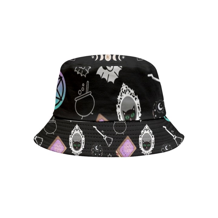 Pastel Goth Witch Inside Out Bucket Hat (Kids)