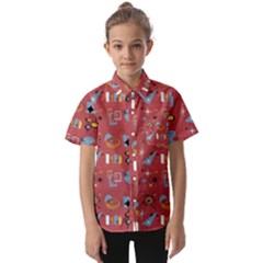 50s Red Kids  Short Sleeve Shirt