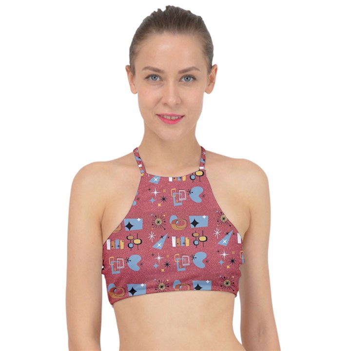 50s Red Racer Front Bikini Top