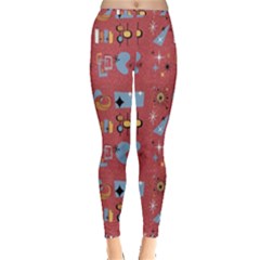 50s Red Inside Out Leggings by NerdySparkleGoth