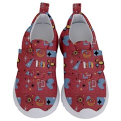 50s Red Kids  Velcro No Lace Shoes