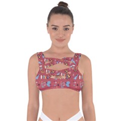 50s Red Bandaged Up Bikini Top