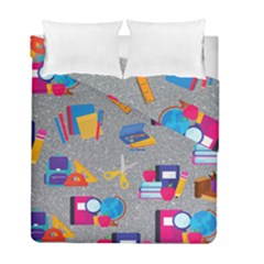 80s And 90s School Pattern Duvet Cover Double Side (full/ Double Size) by NerdySparkleGoth