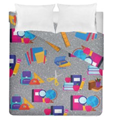 80s And 90s School Pattern Duvet Cover Double Side (queen Size) by NerdySparkleGoth