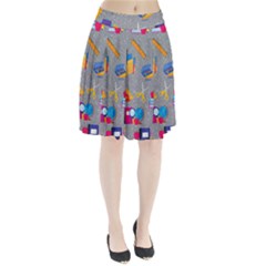 80s And 90s School Pattern Pleated Skirt by NerdySparkleGoth