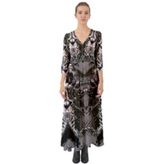 Alien Deco Button Up Boho Maxi Dress by MRNStudios