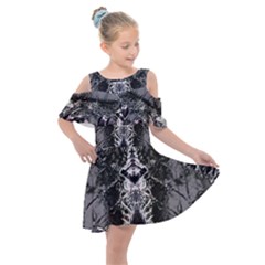 Alien Deco Kids  Shoulder Cutout Chiffon Dress by MRNStudios