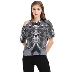 Alien Deco One Shoulder Cut Out Tee by MRNStudios