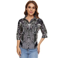 Alien Deco Women s Quarter Sleeve Pocket Shirt