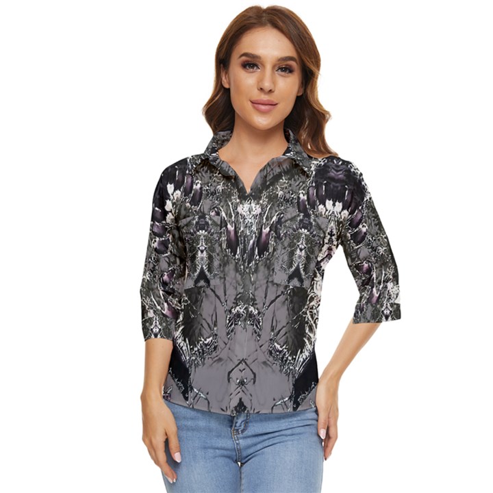 Alien Deco Women s Quarter Sleeve Pocket Shirt