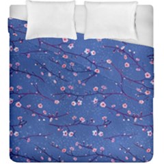 Branches With Peach Flowers Duvet Cover Double Side (king Size) by SychEva