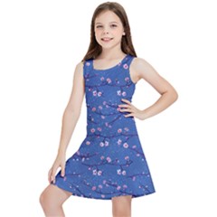 Branches With Peach Flowers Kids  Lightweight Sleeveless Dress by SychEva