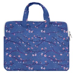 Branches With Peach Flowers Macbook Pro Double Pocket Laptop Bag (large)