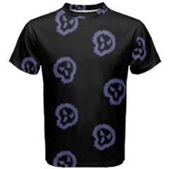 Purple Skulls On Dark Background Men s Cotton Tee by SychEva