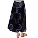 Purple Skulls On Dark Background Satin Palazzo Pants View2