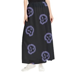 Purple Skulls On Dark Background Maxi Chiffon Skirt