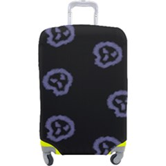 Purple Skulls On Dark Background Luggage Cover (large)