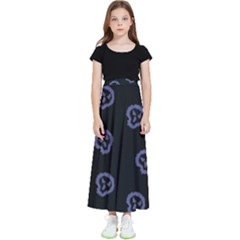 Purple Skulls On Dark Background Kids  Flared Maxi Skirt