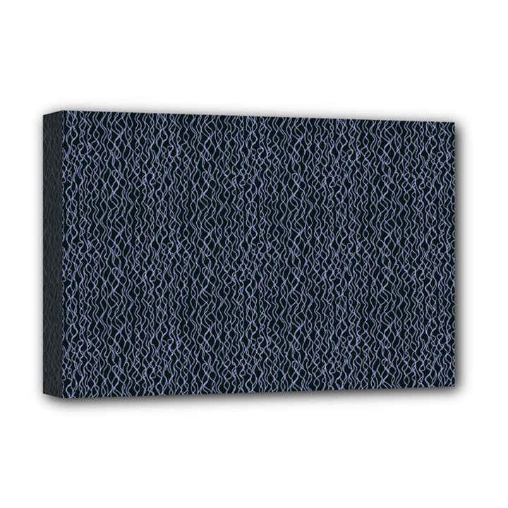 Blue Stripes On Dark Background Deluxe Canvas 18  x 12  (Stretched)