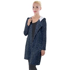 Blue Stripes On Dark Background Hooded Pocket Cardigan by SychEva