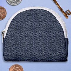 Blue Stripes On Dark Background Horseshoe Style Canvas Pouch by SychEva