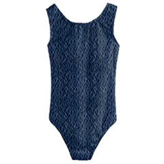 Blue Stripes On Dark Background Kids  Cut-out Back One Piece Swimsuit by SychEva