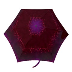 Red Splashes On Purple Background Mini Folding Umbrellas by SychEva