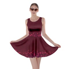 Red Splashes On Purple Background Skater Dress by SychEva